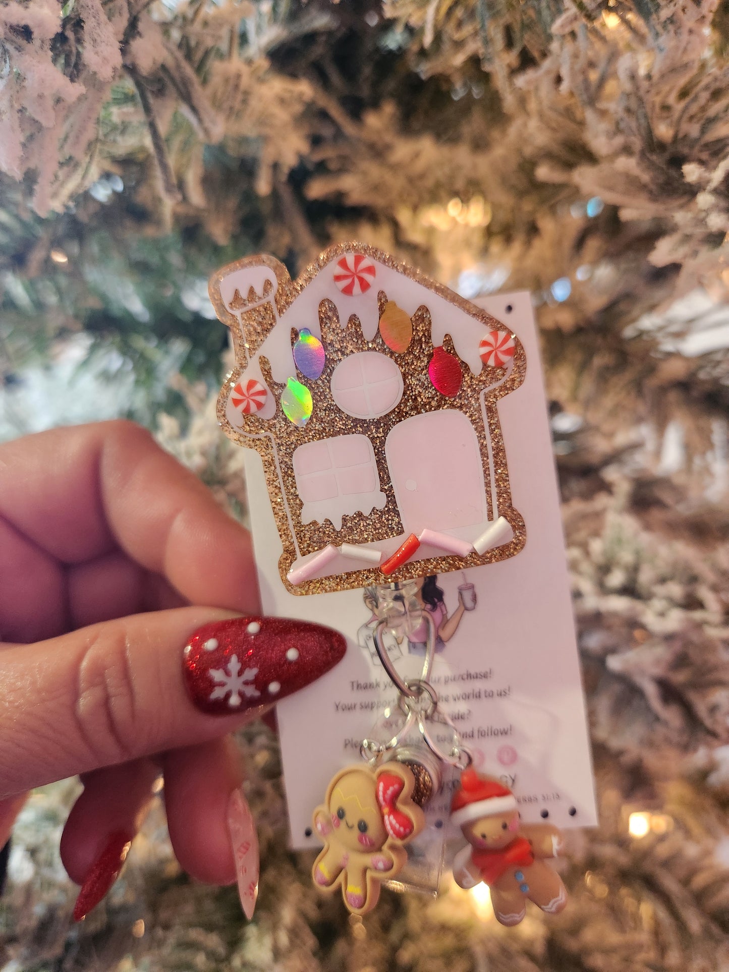 Pastel Gingerbread House Badge Reel