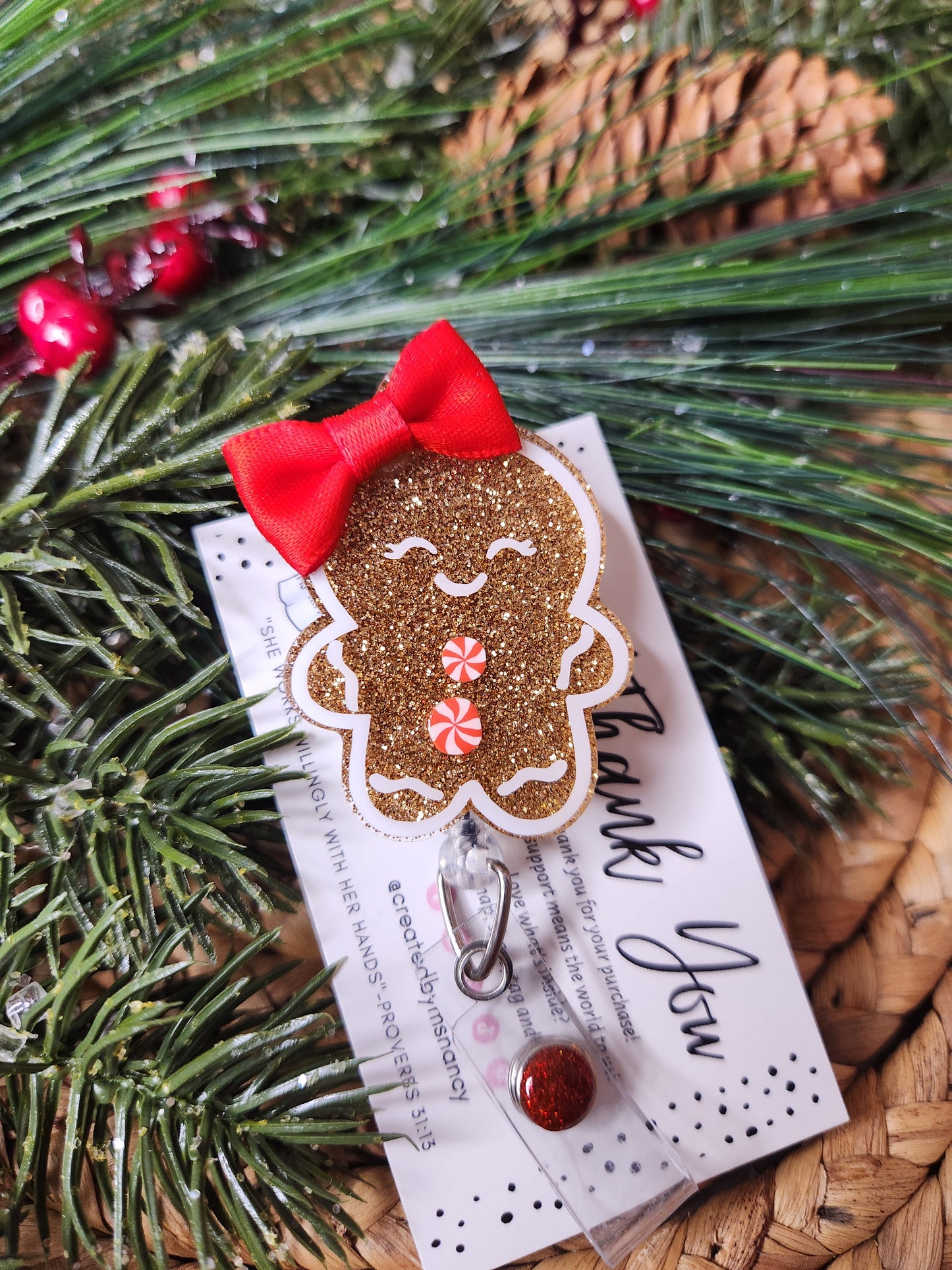 Gingerbread Girl Badge Reel