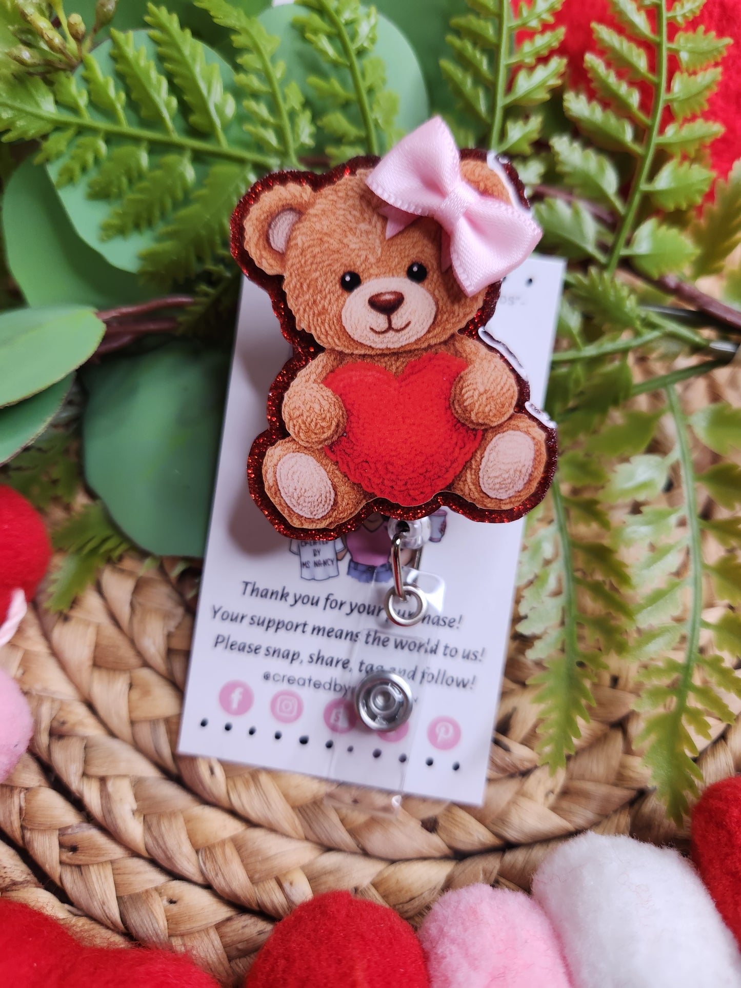 Berry Loved Bear Badge Reel