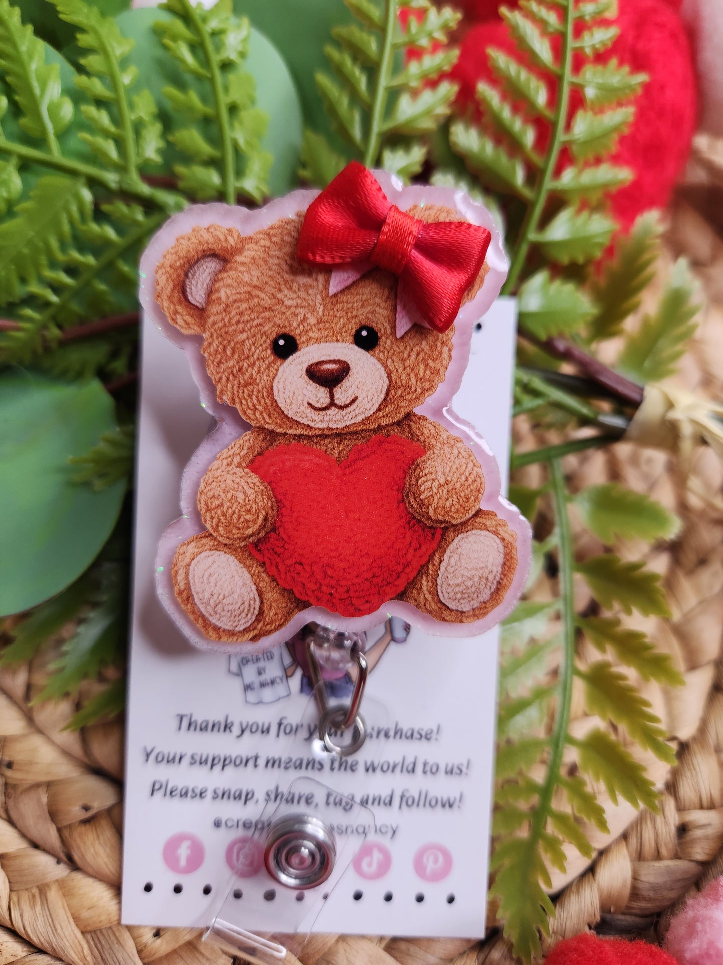 Berry Loved Bear Badge Reel