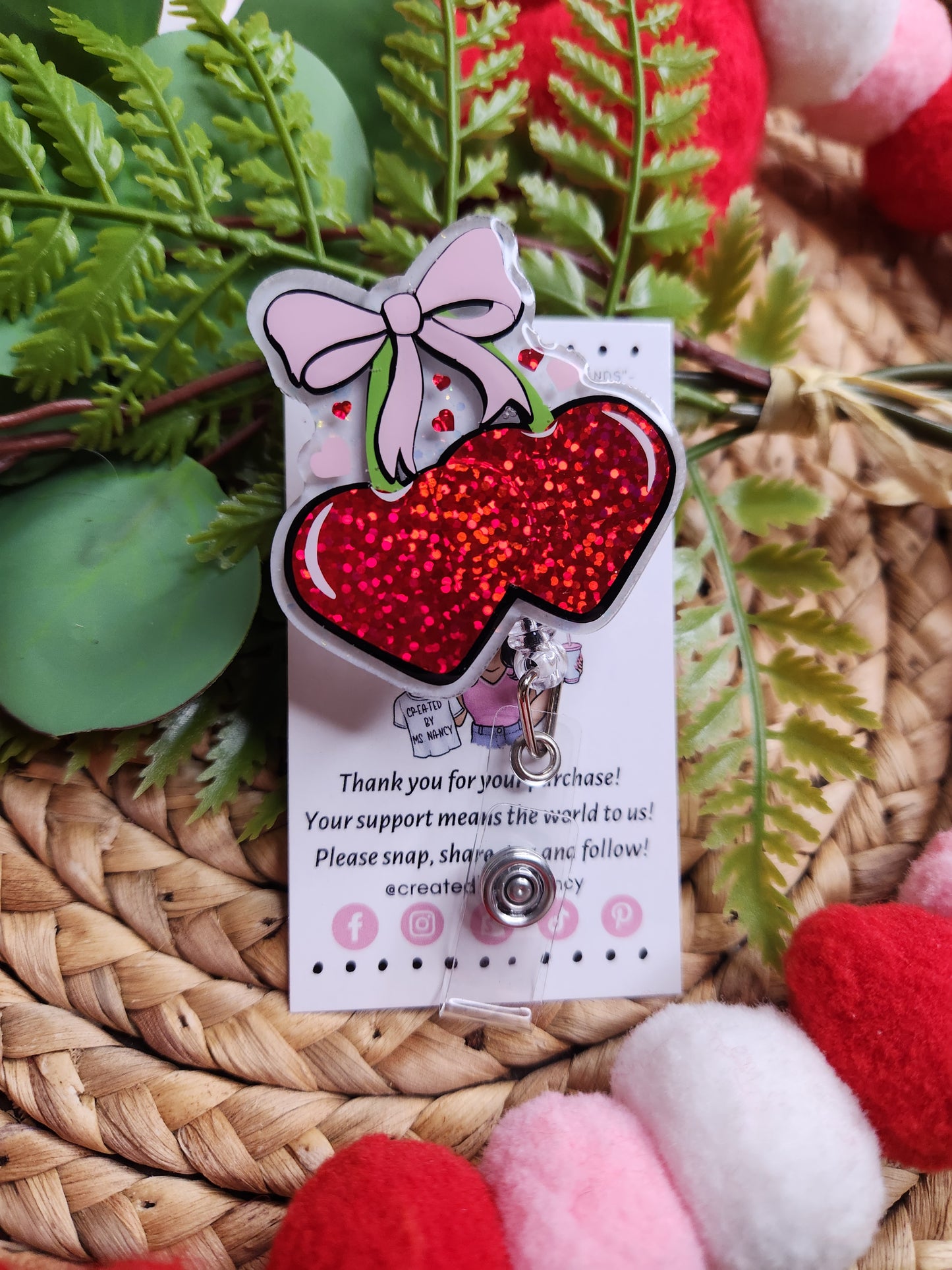 Cherry Hearts Badge Reel