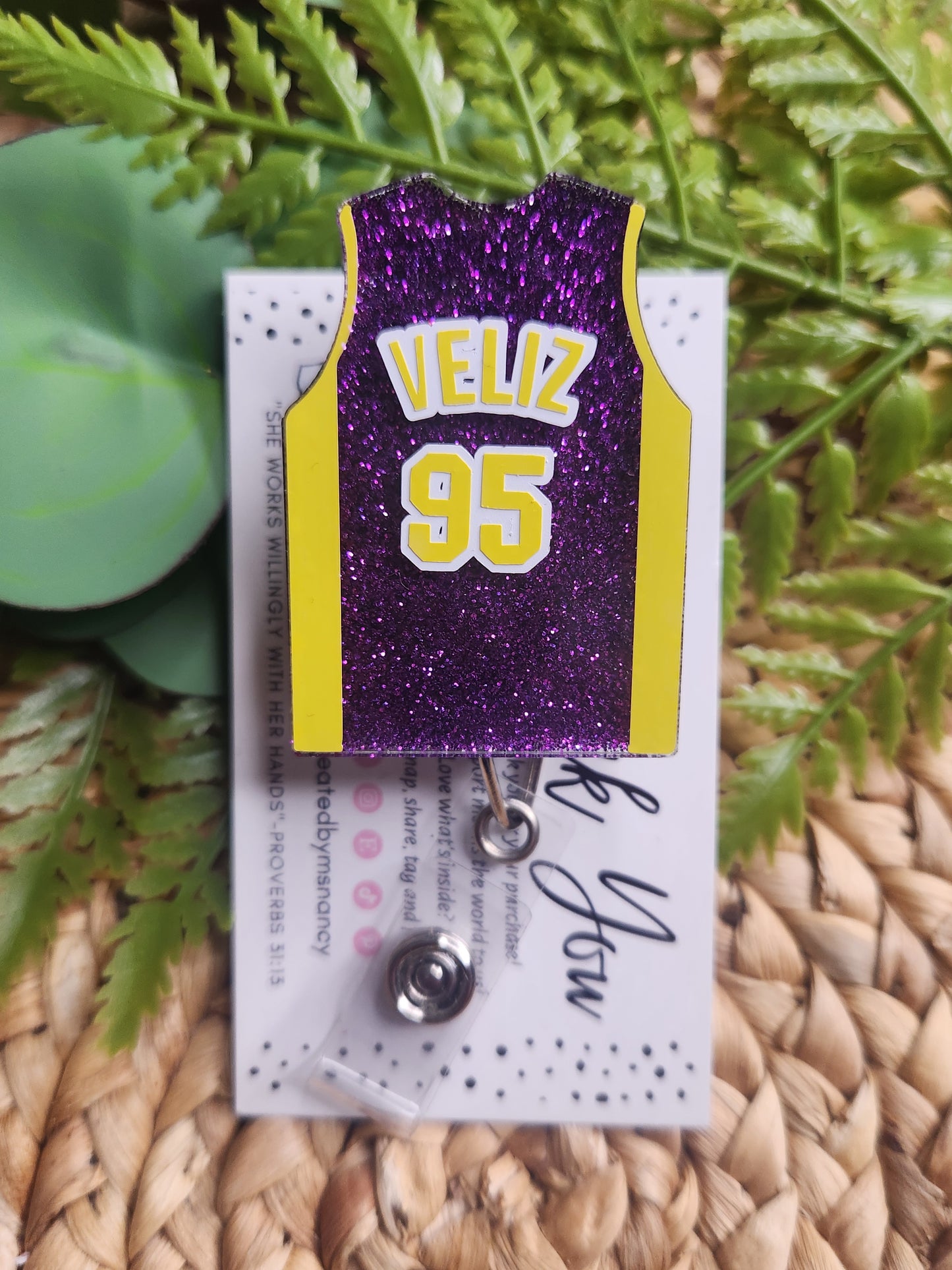 Custom Basketball Themed Badge Reel