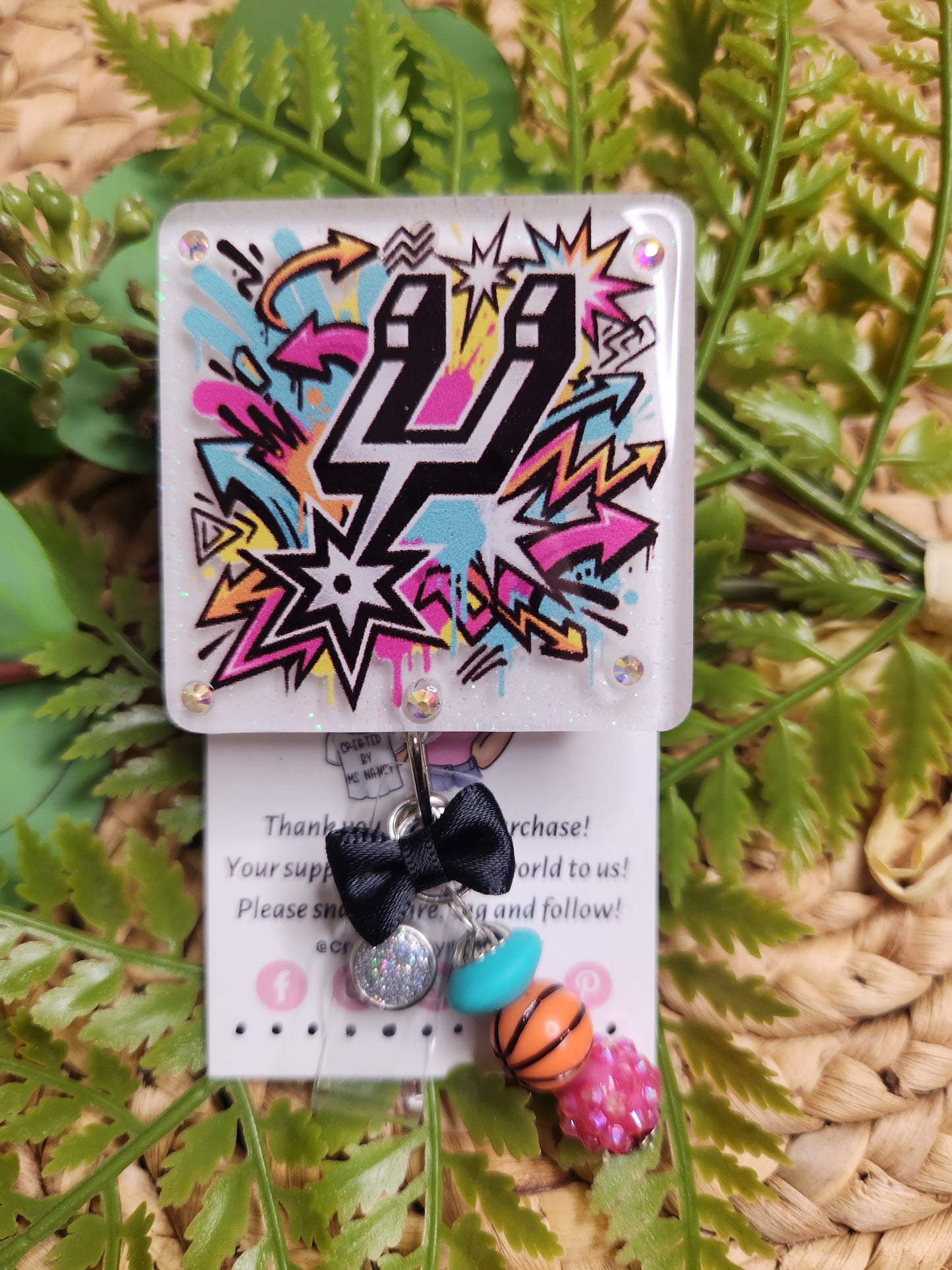GSG Retro Square with Charms Badge Reels