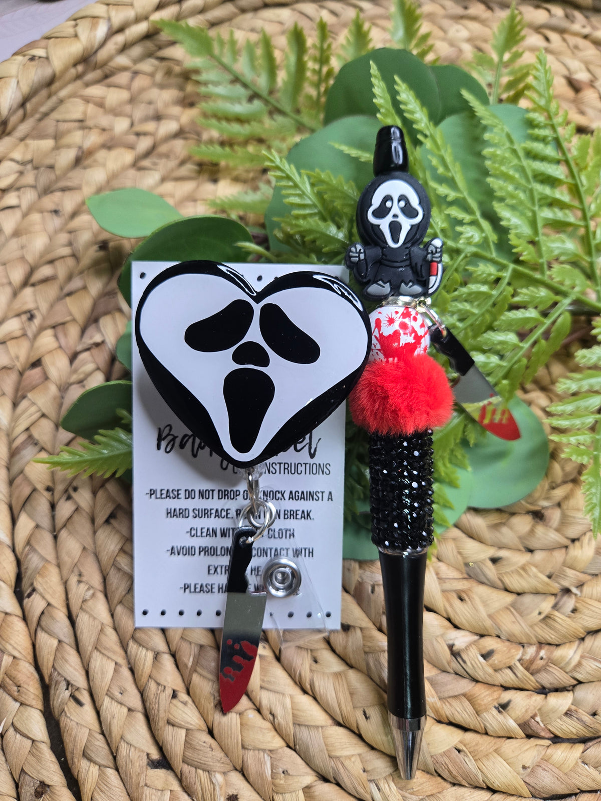 Scream Beaded Pen with Charm